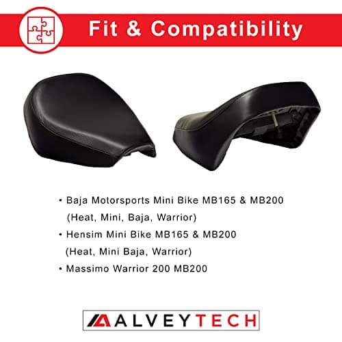 Black Replacement Seat for 196cc 6.5HP Massimo MB200 & Baja Heat Warrior MB165/MB200
