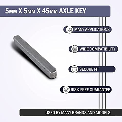 5x5x45mm Square Axle Key - Replacement for Coleman BT200X Series, CK100, CT200U Series, SK100, 79cc Mini Dirt Pit Bike, Go-Karts (5-Pack)
