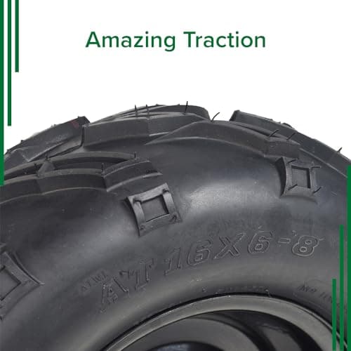 Coleman KT196 Rear Wheel Assembly - Tire Replacement, 16x6-8 Steel Rim with V-Tread Tires