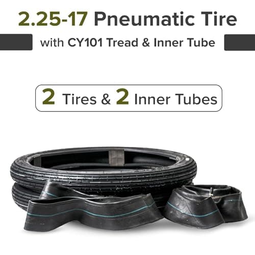 AlveyTech 2.25-17 Inner Tube and Tire Kit for Scooters & Mopeds - Replacement Bundle with CY101 Tread