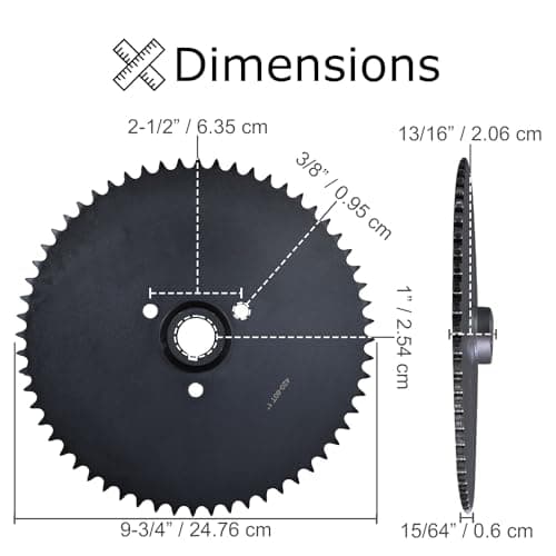 AlveyTech 60 Tooth Sprocket with 1 Bore & 1/4 Keyway