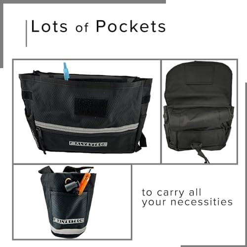 AlveyTech Mobility Scooter Saddle Bag & Cup Holder Combo (Black/Black)