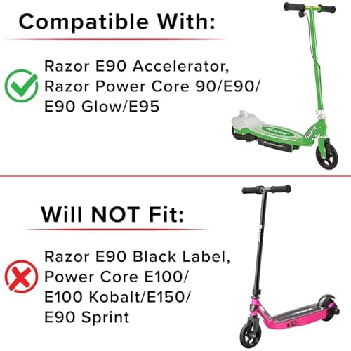 AlveyTech 12 Volt Battery Pack for Razor Power Core E90/90/E95/E90 Glow & E90 Accelerator Scooters - 9 Ah Rechargeable AGM Battery with Wiring Harness - Replacement