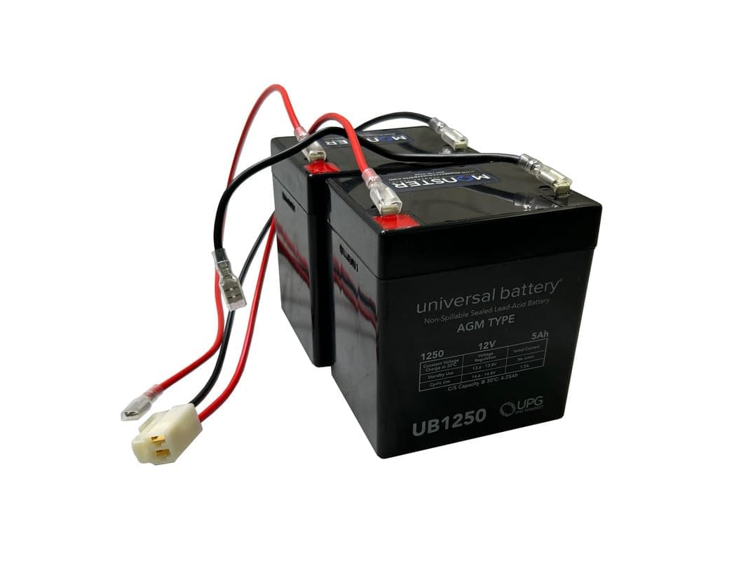 AlveyTech 24 Volt Battery Pack (5 Ah) - Replacement for Razor E100, E100 Glow, E125 Scooters
| Universal Rechargeable Scooter SLA/AGM Battery Pack (12V, Set of 12) for Electric Mini Scooter
| AlveyTech 24 Volt Battery Pack (5 Ah) - Suitable for Razo
