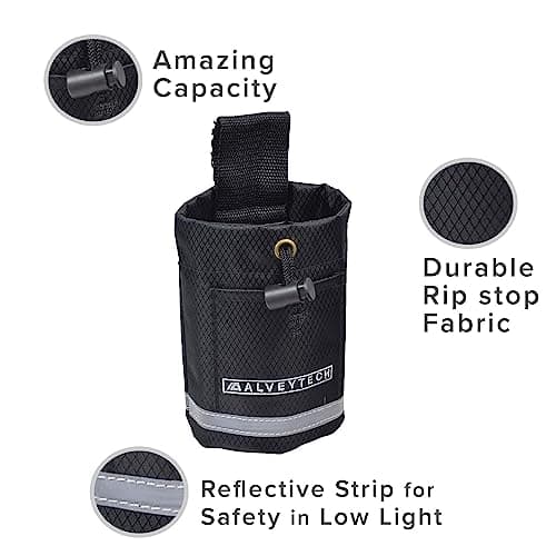 AlveyTech Mobility Scooter Saddle Bag & Cup Holder Combo (Black/Black)