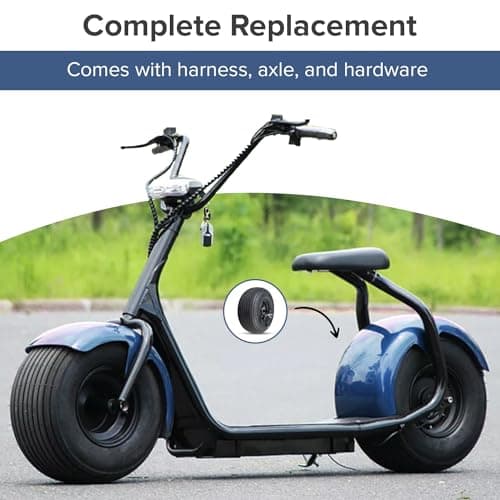 AlveyTech 60V 1500W Hub Motor & 18x9.50-8 Rear Wheel Assembly for Electric Fat Tire Scooters - For MotoTec MT-FatTire 2000