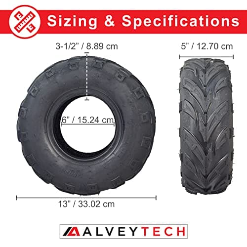 AlveyTech 145/70-6 Front Tire with V-Tread - fits Coleman KT196/CK196-T Go-Kart