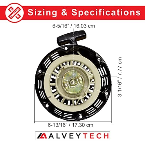 AlveyTech Black Recoil Pull Starter for Baja Mini Bike MB165/MB200, Coleman RB200, DT200 Drift Trike, Scooter, Lawnmower, Generator, Go-Kart & ATV