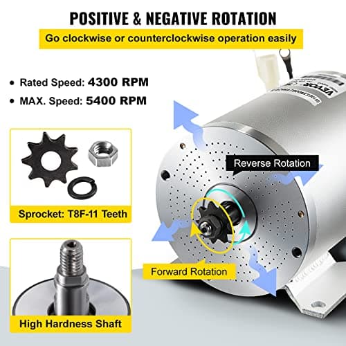 Electric Brushless DC Motor 48V 2000W High Speed Motor Kit for Go Kart ATV Scooter Motorcycle
