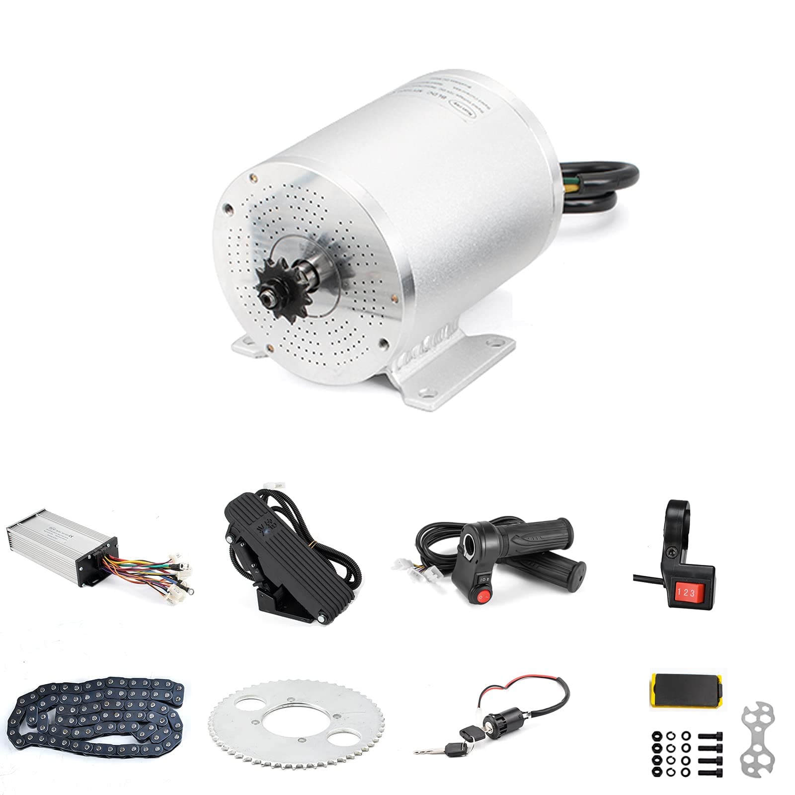 48V 1000W Electric Brushless DC Motor Kit with Speed Controller and Twist Grip Throttle