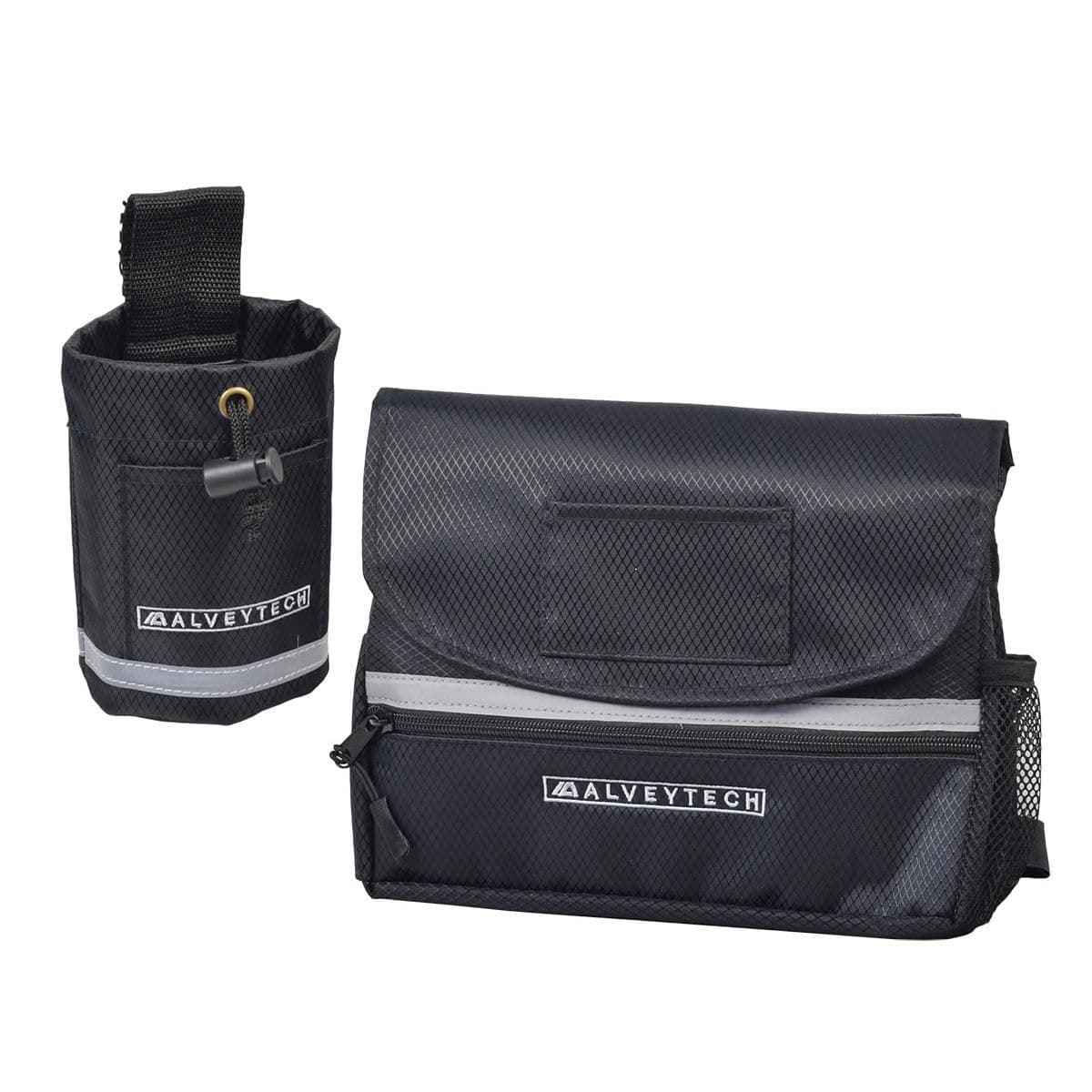 AlveyTech Mobility Scooter Saddle Bag & Cup Holder Combo (Black/Black)